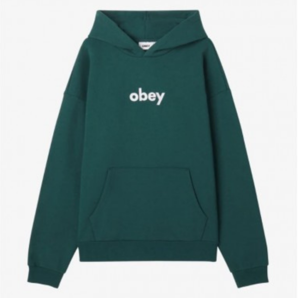 Obey - Lowercase Extra Heavy Hood Fleece Rain Forest